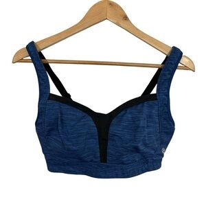 Lululemon Sports Bra Sz M Heathered Navy Blue Sporty Athletic Gym Running GUC